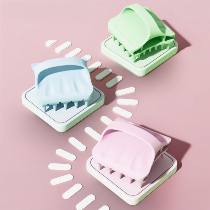 후맷 두피관리 핸디형 두피 마사지 샴푸브러시 두피마사지, 1개, 핑크색