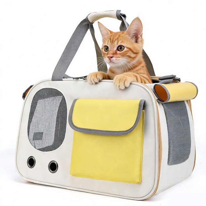 SEVOREN 반려동물 이동가방 2면열림 3면통풍 넉넉한 공간 편안 이동장