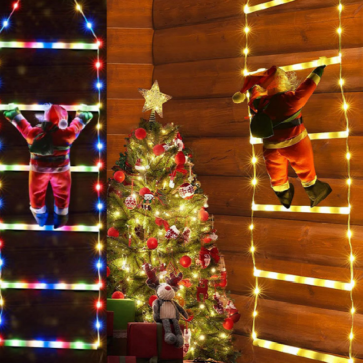 산타 사다리 크리스 마스 산타 장식 led 조명 usb타입, 1개, 따듯한 주황1m