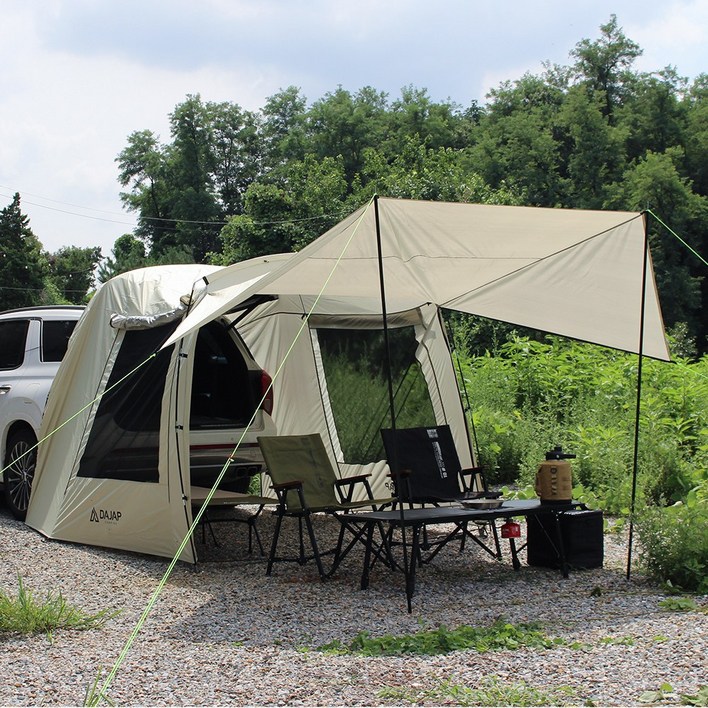 다잡 트레일 차박텐트 도킹텐트 꼬리 차량용 텐트 카 쉘터 카크닉, 베이지