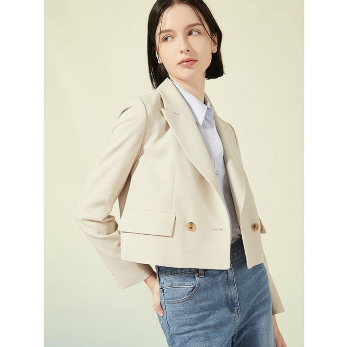 주크 더블버튼 크롭 재킷 ME Z231MSF104