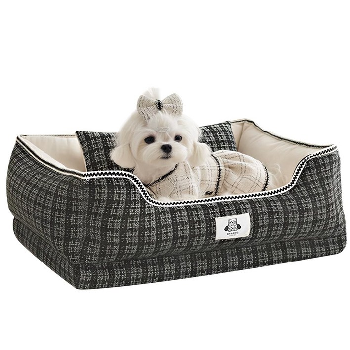 NUTRIVIO  반려동물베드 예쁜 체크 소형견 고양이 강아지집 침대 하우스