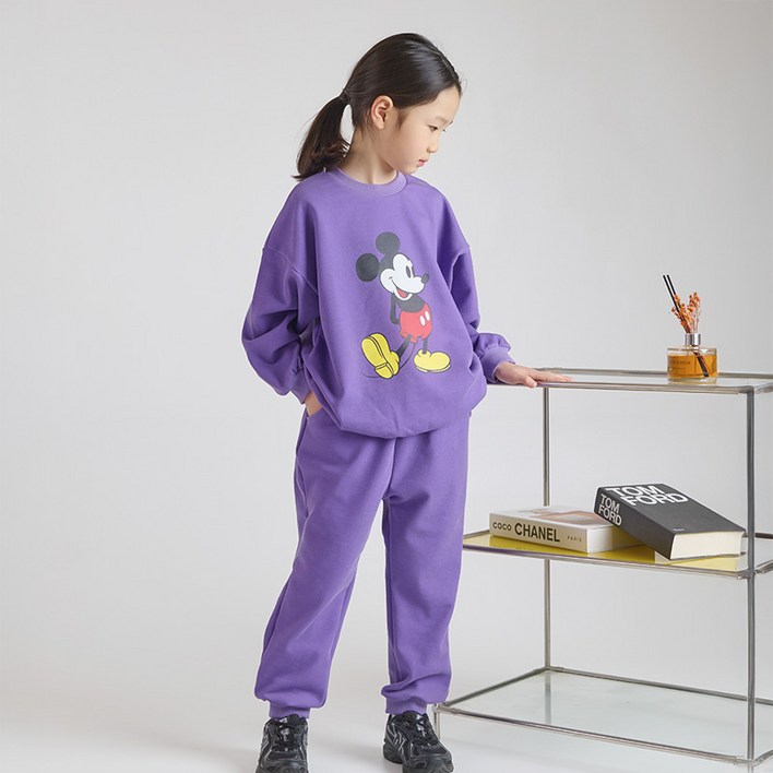 디즈니 봄 아동 미키마우스 피그먼트 맨투맨 상하복 세트