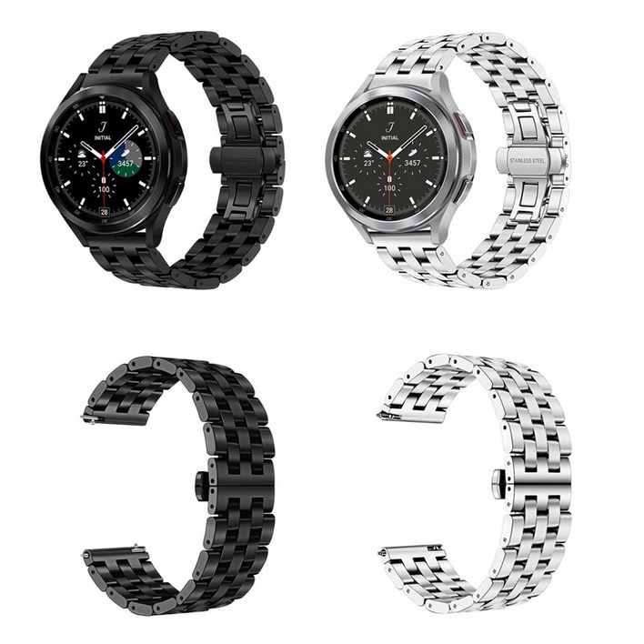 SMR930R940R950R9605 갤럭시워치6 40 44 43 47MM 고급 클래식 메탈 시계줄 스트랩 밴드, 1개