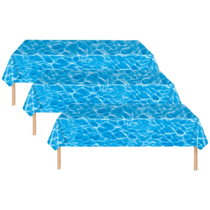 물결 테이블보 방수 파티 식탁보 6인용 275 x 140 cm 여름 바다 환경 구성 이벤트 파티용품, 2개, 1개