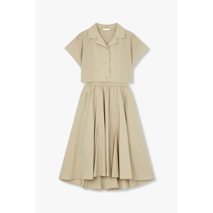 백화점 정품 지컷 오픈 카라 셔츠 레이어드 원피스 7295237103