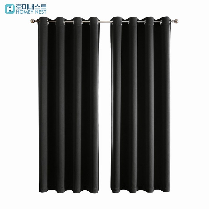 11 HOMEY NEST 완벽 빛차단 3중직 단열 방풍 암막커튼 거실 커텐 아일렛형