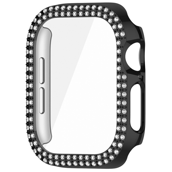 더조은셀러 샤이닝 쉴드 여성용 큐빅 강화유리 일체형 케이스 애플워치 호환