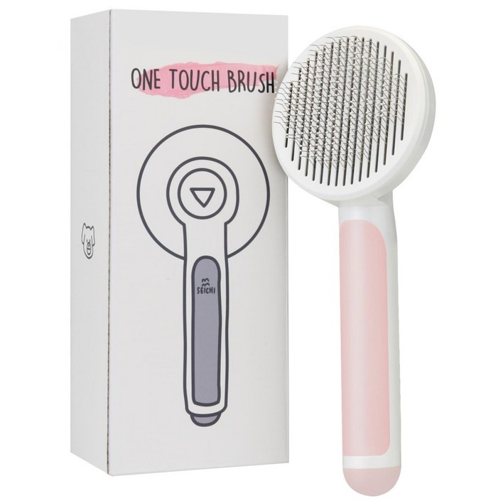 세이치 반려동물 원터치 브러쉬 203 x 82 x 60 mm SIC201, 핑크, 1개