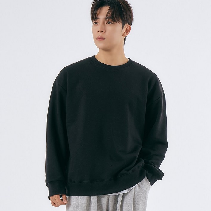 엘엑스티 남자 맨투맨 오버핏 무지 헤비쭈리 720g 면100 국내생산