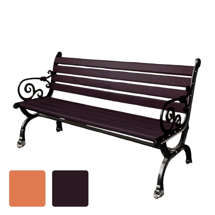 데일리총판 야외의자 고급형 등받이의자 조립형 1500 오래쓰는 벤치 고급알루미늄 공원벤치 아파트의자 방부 방수 야외벤치 원목벤치, 1500커피색조립형