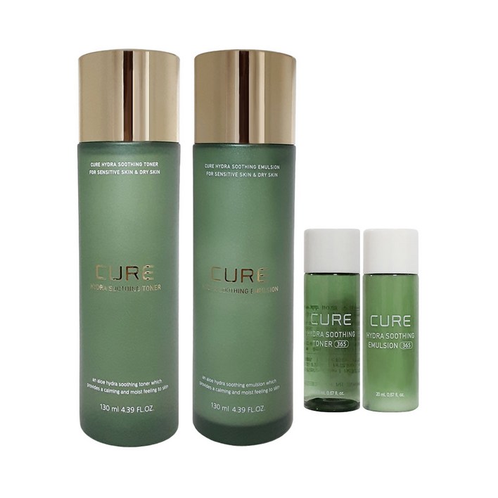 김정문알로에 큐어 수딩 토너+에멀젼+미니2종