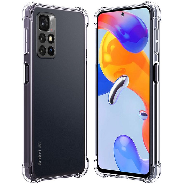 Xiaomi Redmi Note 11 10 Pro 5G 9s 8T 7용 실리콘 TPU 소프트 폰케이스 2개세트