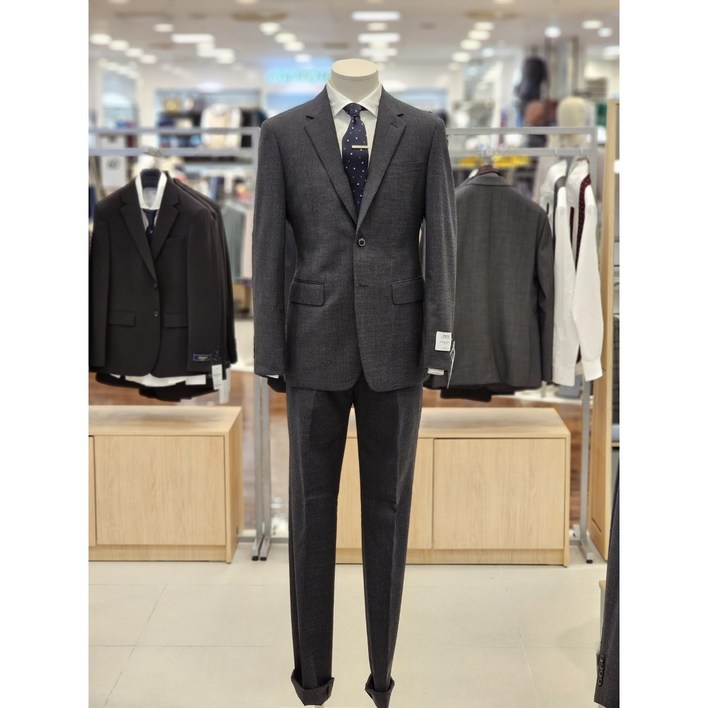 킨록 네이비 남성정장 스트레치 하운드투스 패턴 스판 울혼방 수트 경조사 하객룩 FIS06