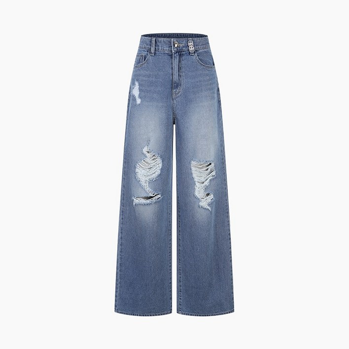 AK플라자 에고이스트 BLUE LABEL 디스트로이드 와이드 데님 팬츠 ES2ODP03