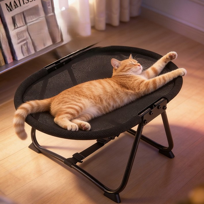 HANTAO 강아지 접이식 캠핑  이동식 의자  펫 메쉬 해먹 침대 사계절 반려동물 푹신한 편안한 방석 쿠션  전용가방