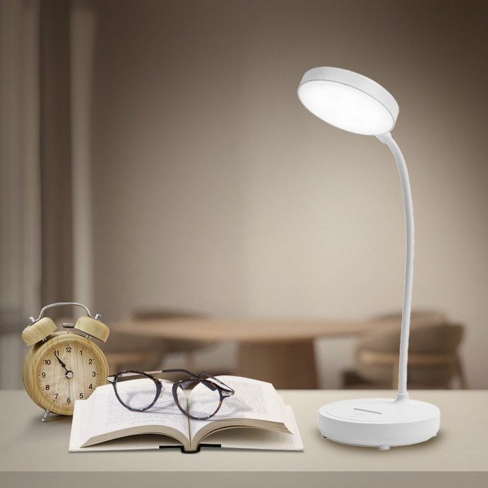 LED 독서등 학습용 스탠드 공부 책상 밝기조절 화장대 무선 휴대용 조명 ID등, 화이트 LED 독서등 학습용 스탠드 공부 책상 밝기조절 화장대 무선 휴대용 조명 ID등, 화이트