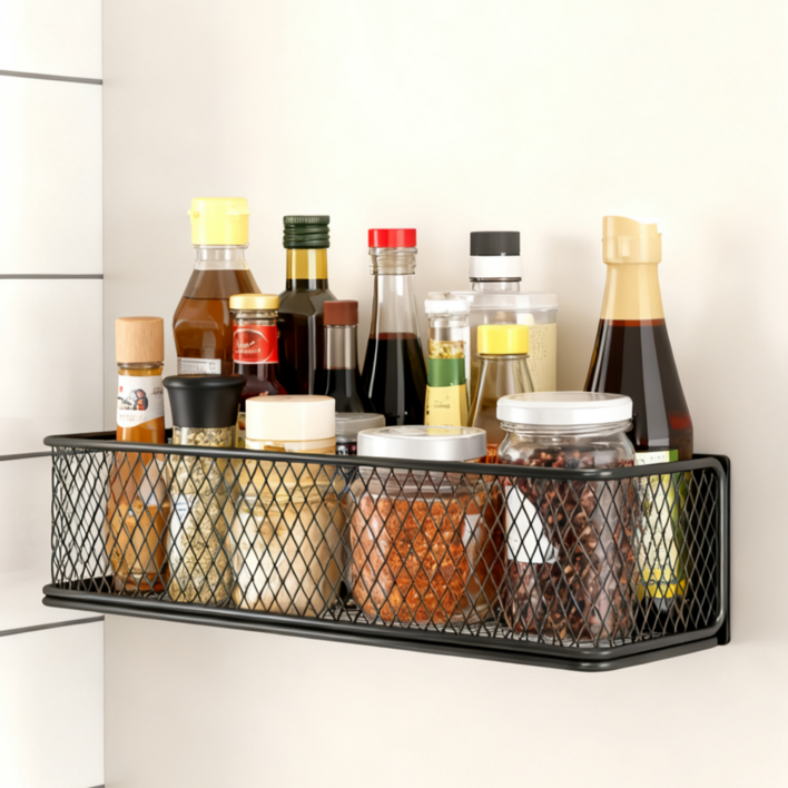 BENRAN 벽선반 자석 수납 선반 강력 자력 부착식 다용도 정리대 주방 냉장고 욕실 수납랙