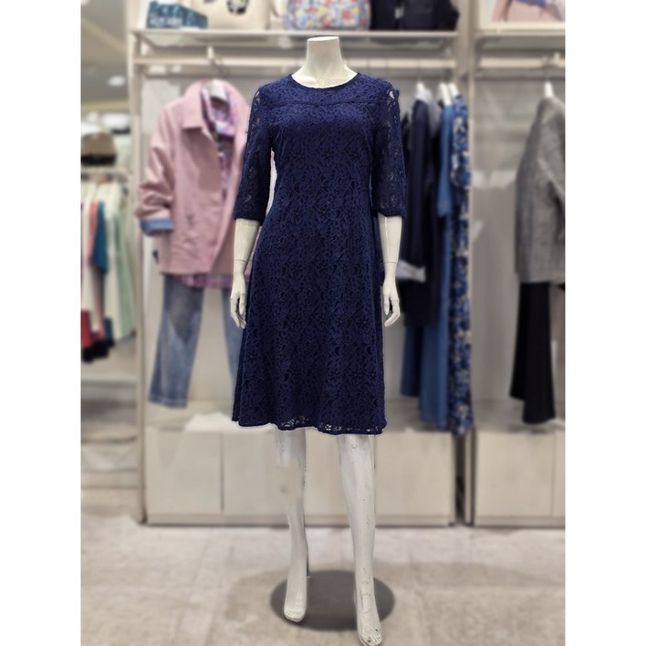 크로커다일레이디 고급스러운 플라워 패턴 레이스 7부 원피스25년 여름