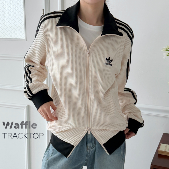 정품 ADIDAS 아디다스 오리지널 와플 트랙탑 JJDB09 남성 여성 공용 바람막이 져지 데일리 자켓 점퍼 HIGHMAX 증정품