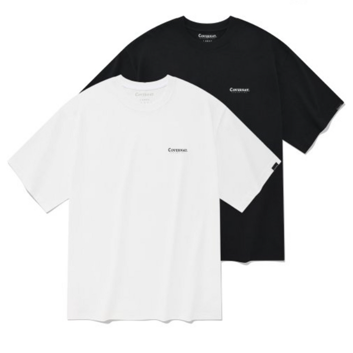 [100%정품 국내발송] 커버낫 쿨 코튼 2-PACK 티셔츠 블랙+화이트  CO2402STE1BK 커버낫