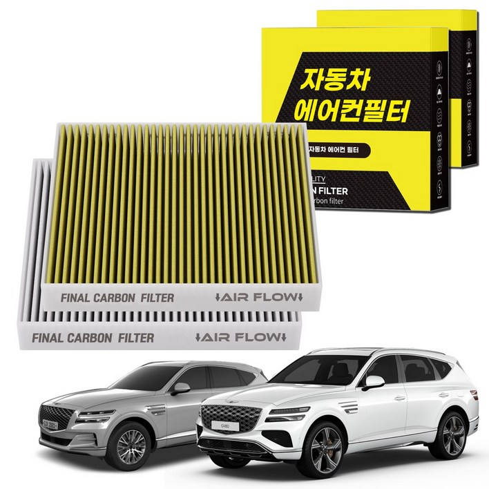 1+1 자동차 에어컨필터 그린 활성탄 냄새차단 순정형 PM