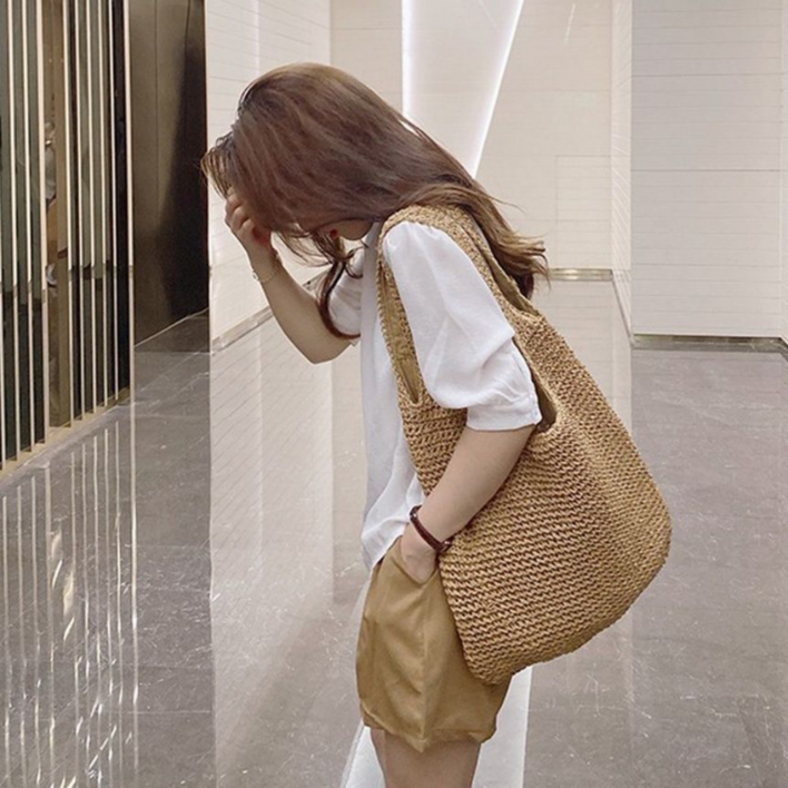 피에나 라탄 데일리 친환경 밀짚 숄더백