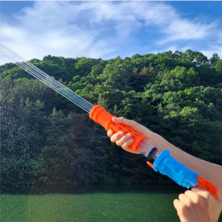 선더웨이 물통 필요없는 대포 물총 워터밤 워터파크 워터건, 오렌지블루