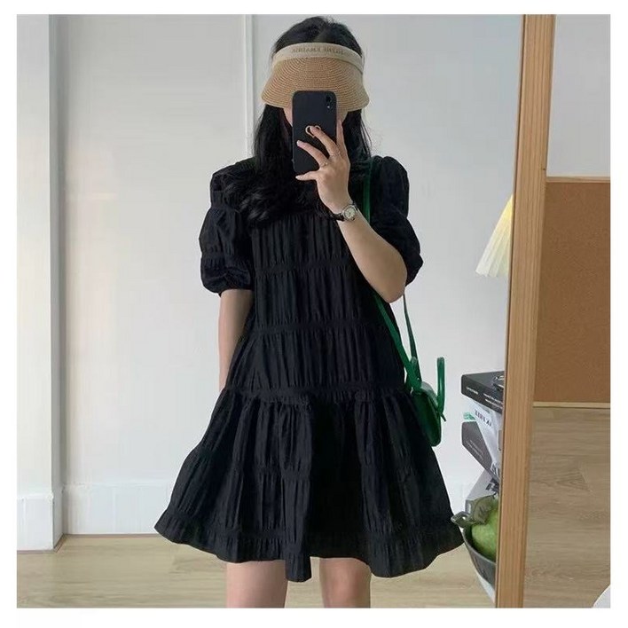 영메이 YM23456 여성 엠보 퍼프소매 셔링주름 미니 원피스 캐주얼 하늘하늘한 반팔원피스 러블리 미니스커트 영메이 YM23456 여성 엠보 퍼프소매 셔링주름 미니 원피스 캐주얼 하늘하늘한 반팔원피스 러블리 미니스커트