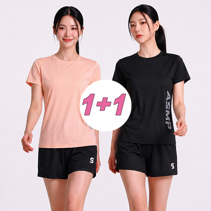 11 미사813 여성 러닝복 헬스복 반팔 반바지 운동복 상하의 세트