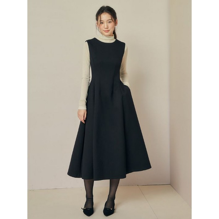 JJ지고트 투 턱 플레어 슬리브리스 원피스 GRBP0OPT11