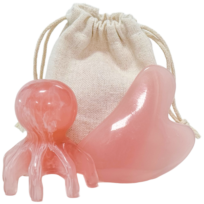 루체아 상처없는 올인원 괄사 두피 안면 승모근 뒷목, 크림핑크 문어괄사, 1개