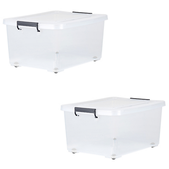 하우스레시피 이동식 투명 리빙박스 80L