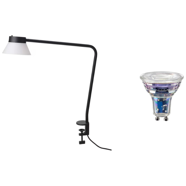 이케아 SAMBORD 공간 효율 책상 조명과 전구스탠드, 블랙화이트