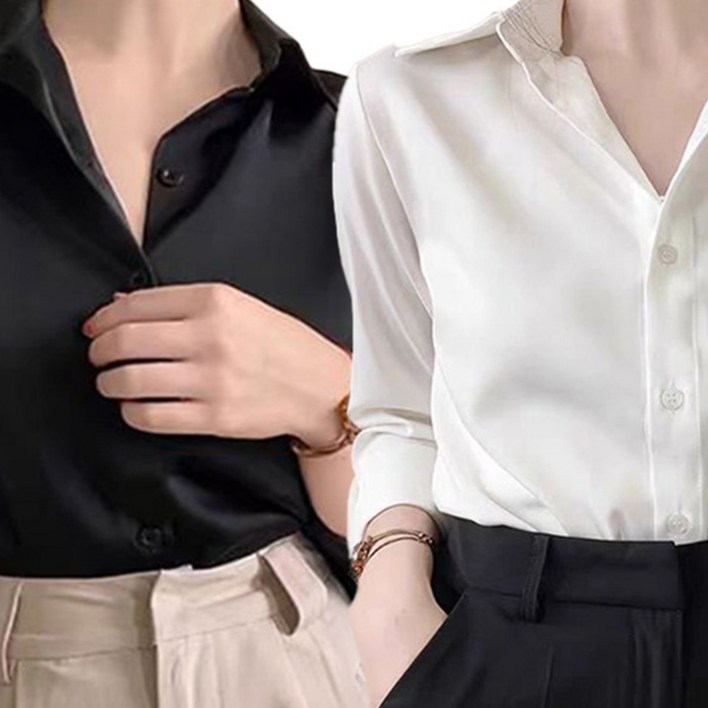 Titikong 여성 1+1 셔츠 링클프리 정장 블라우스 남방 긴팔