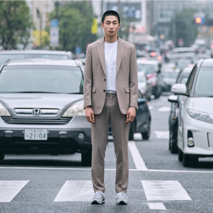 Techpoly 사방스판 에센셜 셋업베이지 릴렉스핏SEJVZ73SET