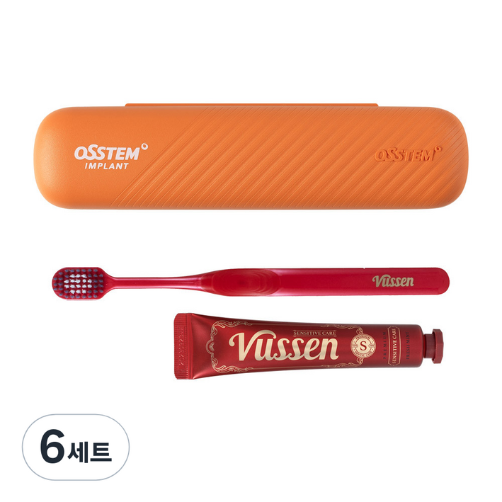 오스템파마 뷰센 휴대용 양치 케이스 S 시린이케어 치약 40g 칫솔 세트, 6세트