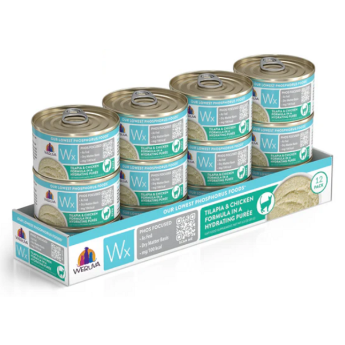 웨루바 고양이 Wx 인 포커스 틸라피아 치킨 퓨레, 틸라피아참치 퓨레, 85g, 12개 웨루바 고양이 Wx 인 포커스 틸라피아 치킨 퓨레, 틸라피아참치 퓨레, 85g, 12개