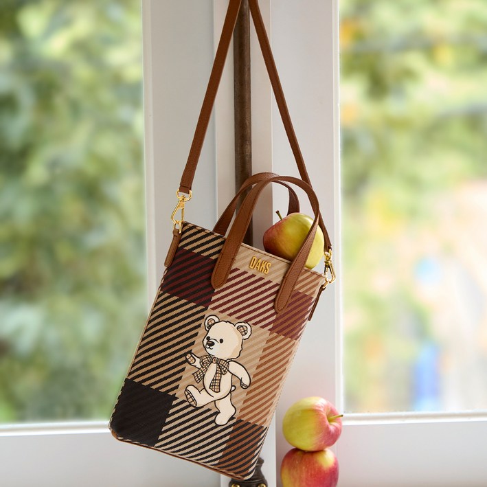 닥스 여성용 베어 하우스체크 미니 크로스백 DCWA5FC01