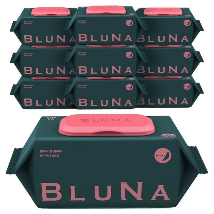 블루나 본 프리미엄 고평량 엠보싱 물티슈 캡형