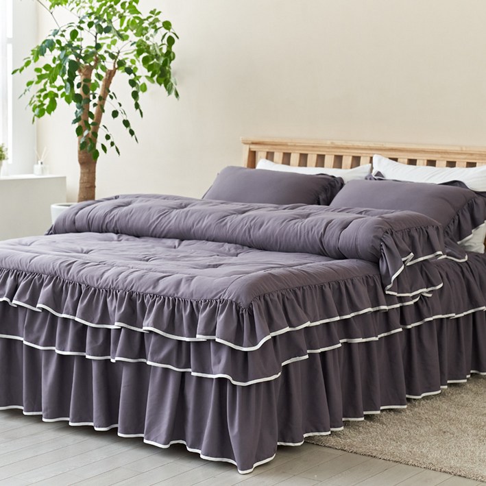 류금숙 라인 프릴 차렵침구 숏+롱 풀세트