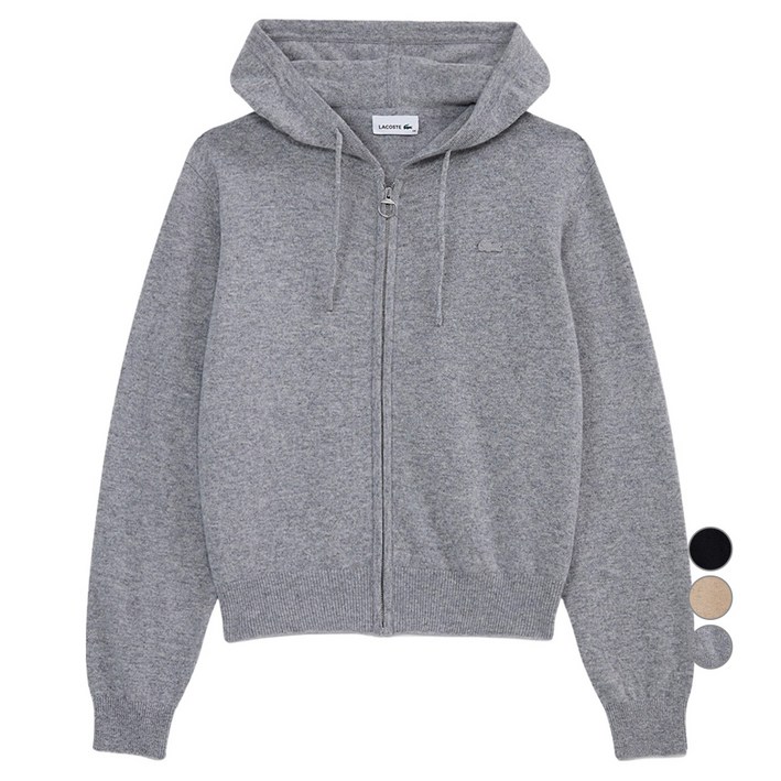 라코스테 여성용 울캐시미어 후드집업 스웨터 AF401E-55N