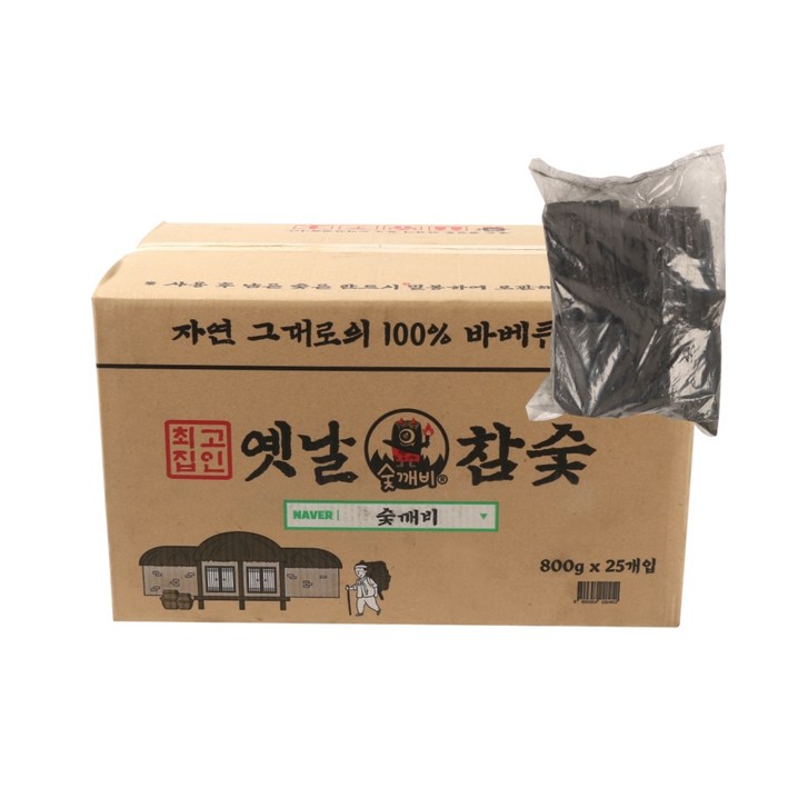 숯깨비 바베큐 옛날참숯, 25개, 800g