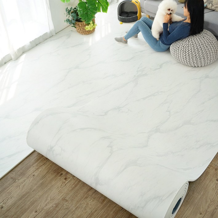 삼바텍 층간소음 방지 롤매트 18mm, 스노우 마블