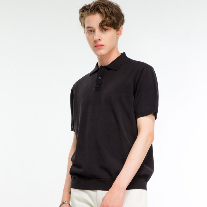 리퀄 하프 슬리브 카라 니트 RQM21BPO02