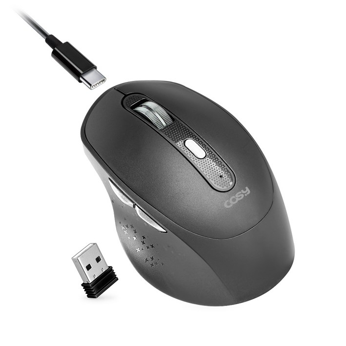 코시 머피 충전식 무소음 무선 마우스 M2205WL, 블랙, 단일상품