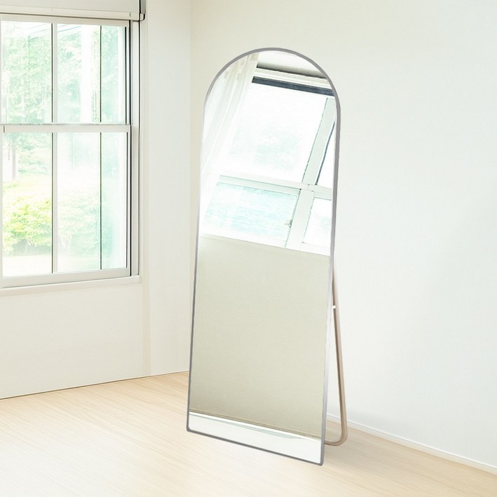베라스코 아치형 스탠드 벽걸이 전신거울, 실버