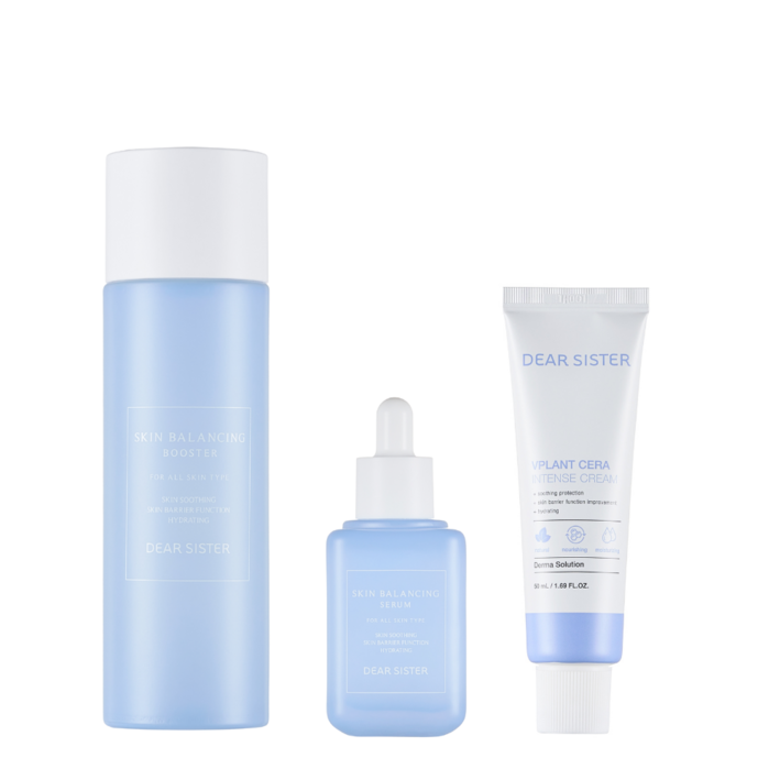 [쇼핑백 동봉]디어시스터 프리미엄 수분 기초화장품 3종세트, 1세트