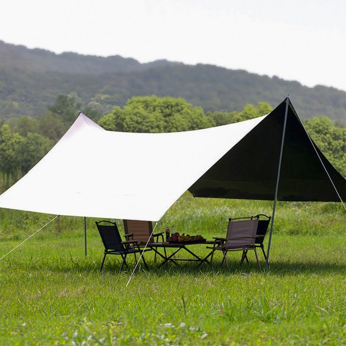 Sgirl 특대형 아웃도어 방수 캠핑타프 세트 블랙코팅타프 그늘막 500300240mm
