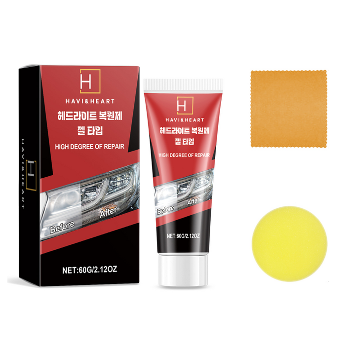 라이프헬퍼 헤드라이트복원제 코팅제 세트 자동차 오토바이 전조등 복원제 UV코팅제, 1개, 60g